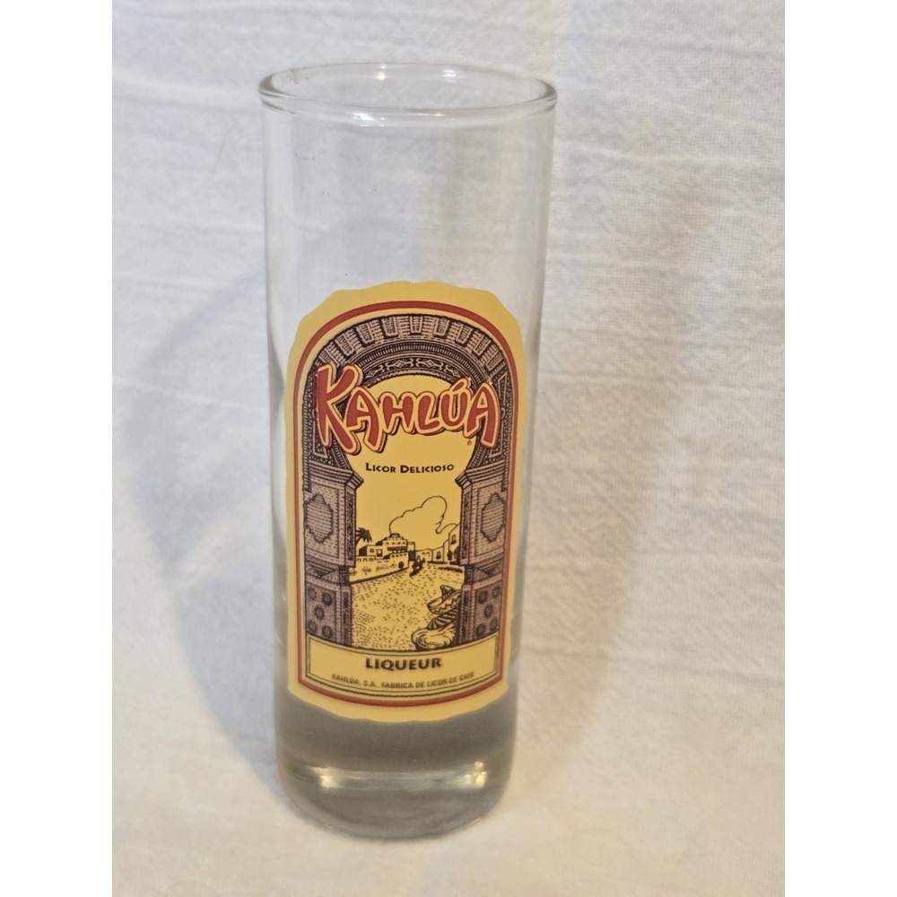 Vintage Kahlua Coffee Liqueur Advertising 4" Shot Glass Heavy Base Barware